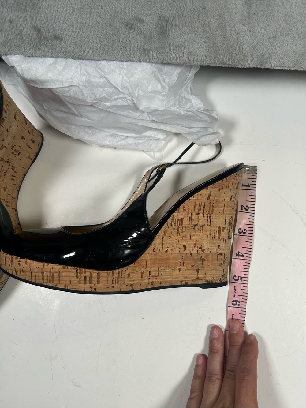 Yves Saint Laurent Black Patent Leather Slingback Clog Mules - Picture 14 of 16